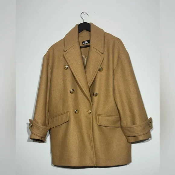Zara Gold Button Coat - Picture 11 of 12